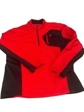Spyder Men's Medium 1/4 Zip Pullover Red/Black Technical Fleece Gorpcore